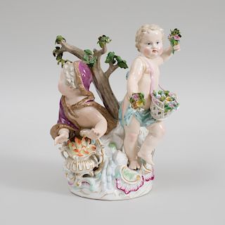 Meissen Porcelain Putti Group Emblematic of Winter and Spring