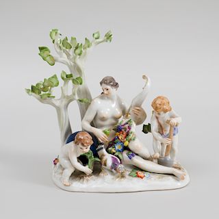 Meissen Porcelain Figure Group Emblematic of Plenty