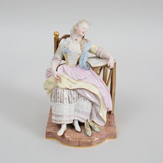Meissen Porcelain Figure of Maiden Dreaming of Her Lover