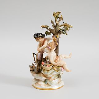 Meissen Porcelain Putti Group of The Arrow Maker and His Assistant