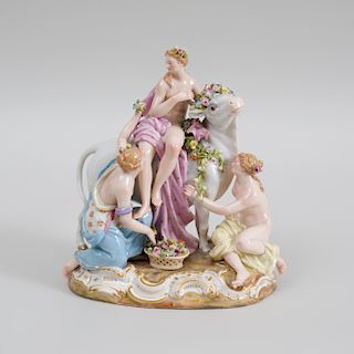 Meissen Porcelain Figure Group of Europa and the Bull