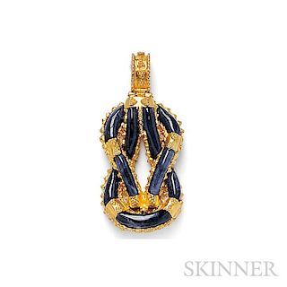 18kt Gold and Sodalite Pendant, Lalaounis