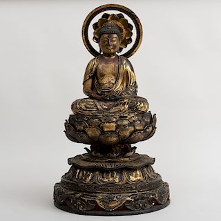 Japanese Carved Giltwood Buddha