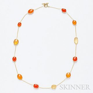 18kt Gold and Fire Opal Necklace, Renee Lewis