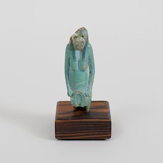 Egyptian Turquoise Glazed Faience Figure of Taweret