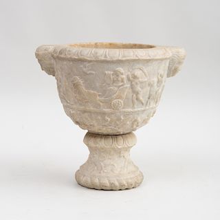 Graeco-Roman Style Carved White Marble Urn, after the antique