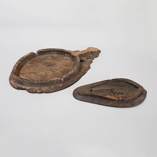 Two Indian Carved Hardwood Platters