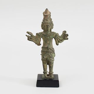 Khmer Bronze Model of a Deity