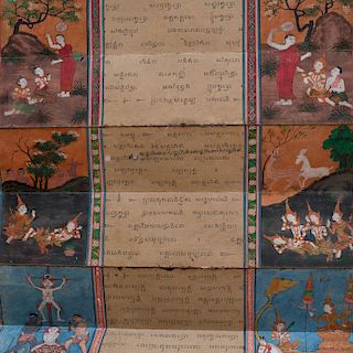 Thai Illuminated Manuscript Representing Ten Lives of Buddha, Ayudthya Period