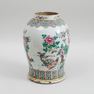 Chinese Famille Rose Porcelain Baluster Jar