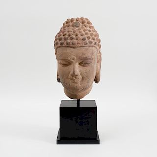 Chinese Carved Stone Head of Buddha