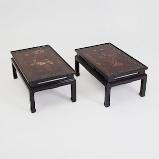 Pair of Chinese Coromandel Lacquer Panels Mounted as Low Tables