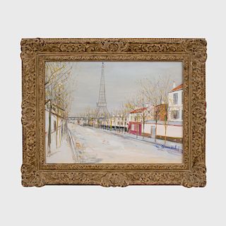 Maurice Utrillo (1883 - 1955): Avenue de Versailles et la Tour Eiffel