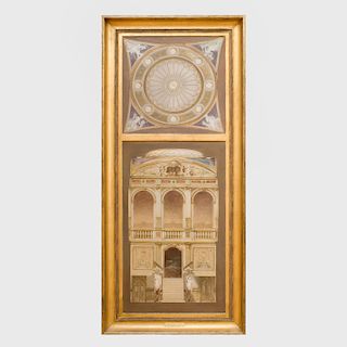 Pierre-Victor Galland (1822 - 1892): Project for Monumental Staircase; and Project for a Ceiling