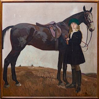 Erik Haupt(1891-1984): The Horse Executanda with Attendant Thought to be Miss Symington