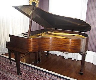 A Chickering & Sons Baby Grand Piano, Height 38 x width 54 1/2 x depth 64 inches.