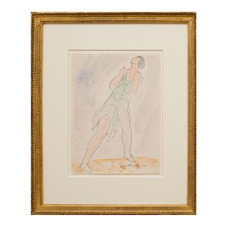 Abraham Walkowitz (1880 - 1965): Isadora Duncan (Orange Dress); and Isadora Duncan (Green Dress)