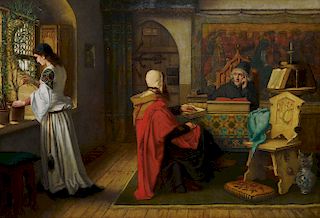 ALBERT FRANS LIEVEN DE VRIENDT, (Belgian, 1843-1900), Interior Scene