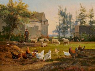 ENGLISH SCHOOL, (19th century), Farmyard Scene