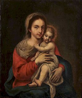School of BARTOLOME ESTEBAN MURILLO, (Spanish, 1617-1682), Madonna and Child