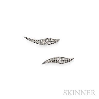 Two Georgian Diamond Leaf Pins