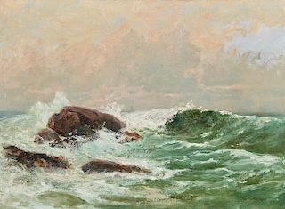 EDWARD A. PAGE, (American, 1850-1928), Seascape