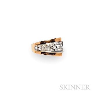 Retro 18kt Gold and Diamond Ring