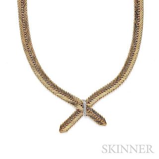 18kt Gold and Diamond Necklace, Retailed by Greenleaf & Crosby