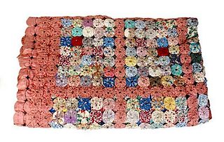 An American Popcorn Quilt, Length 94 x width 90 inches.