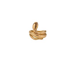 18K Gold and Diamond Snake Ring