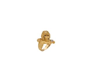 18K Gold, Diamond, and Gemset Poodle Ring