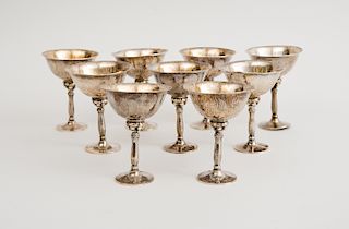 Set of Ten Georg Jensen Planished Silver Cocktails