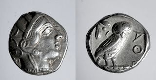 Greek Athenian Silver Tetradrachm Owl Coin - 17 g