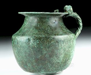 Beautiful Roman Bronze Handled Vessel