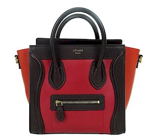 Celine Paris Tri Color Mini Luggage Shoulder Bag