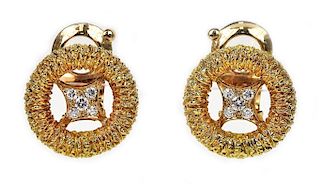 Van Cleef Arpels 18K Gold .70ctw Diamond Earrings