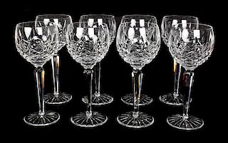 A Set of Eight Waterford Wine Stems, Height 7 1/2 inches.