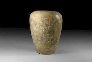 Canopic Jar with 'Words spoken by Nephthys'