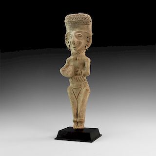 Cypro-Phoenician Monumental Female Statuette