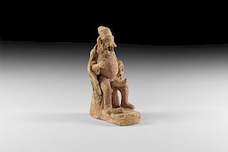 Greek Erotic Statuette with Erect Phallus