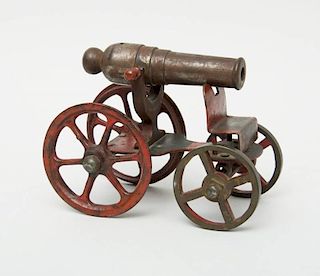 STEEL AND PAINTED CAST-IRON CANON MODEL