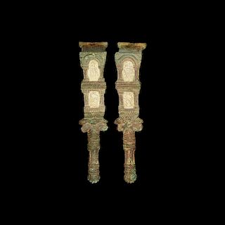 Roman Large Bone-Inlaid Hasp Pair