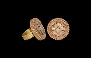 Byzantine Gold Ring with Cross on Bezel