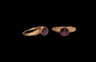 Byzantine Gold Ring with Garnet Turret