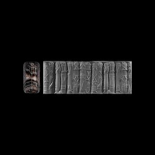 Kassite Cylinder Seal with Worshipping Scene