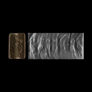Old Akkadian Cylinder Seal with Contest Scene