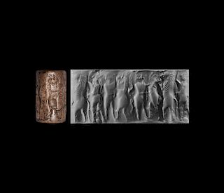 Dynastic III Cylinder Seal with Contest Scenes