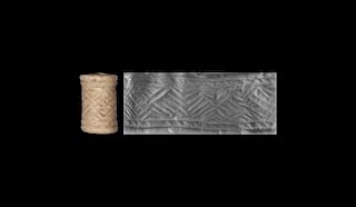 Cylinder Seal Pendant with Geometric Motif