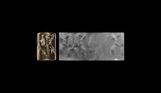 Babylonian Cylinder Seal with Lions and Ibex