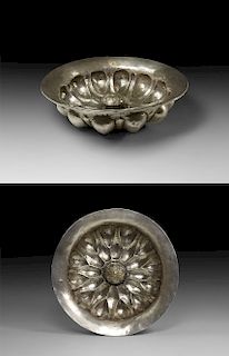Achaemenid Silver Phiale with Gilt Button